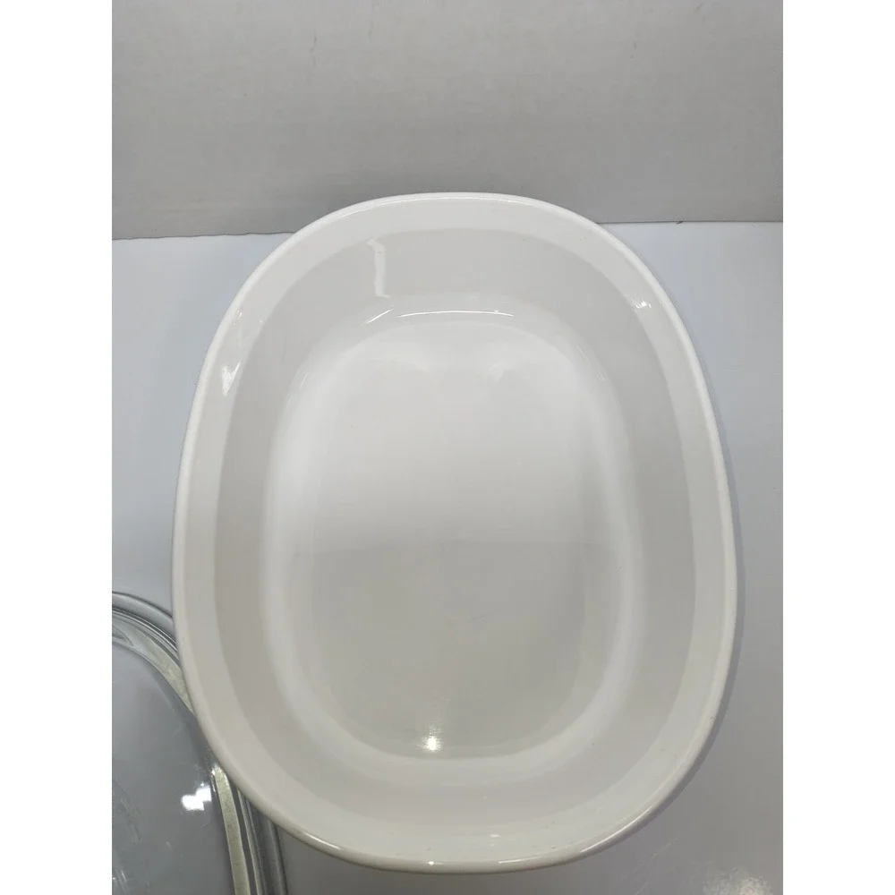 Corning Ware French White F-2-B 2.8 L 3 Q Casserole Baking Dish w Pyrex Lid